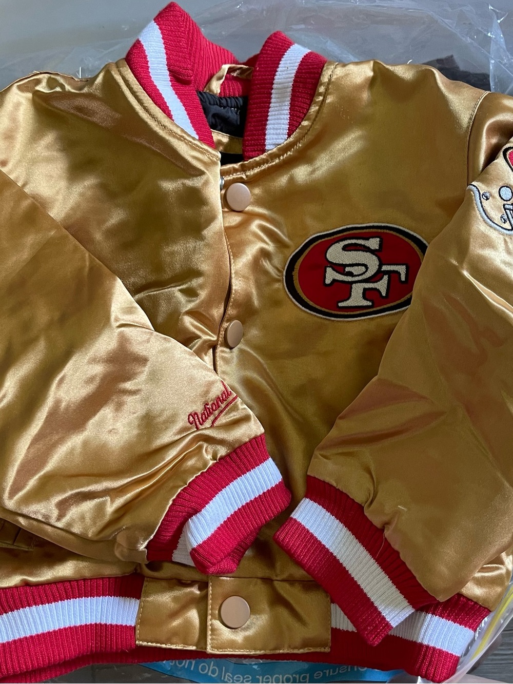 NFL Gold and Red Kids Jacket with Embroidered Shield Logo